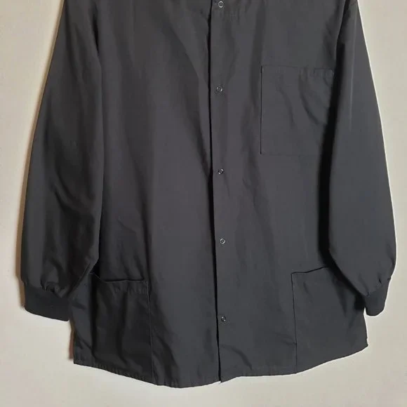 Natural Uniforms Black Snap Button Down Scrub Jacket Coat Medium - Picture 3 of 6